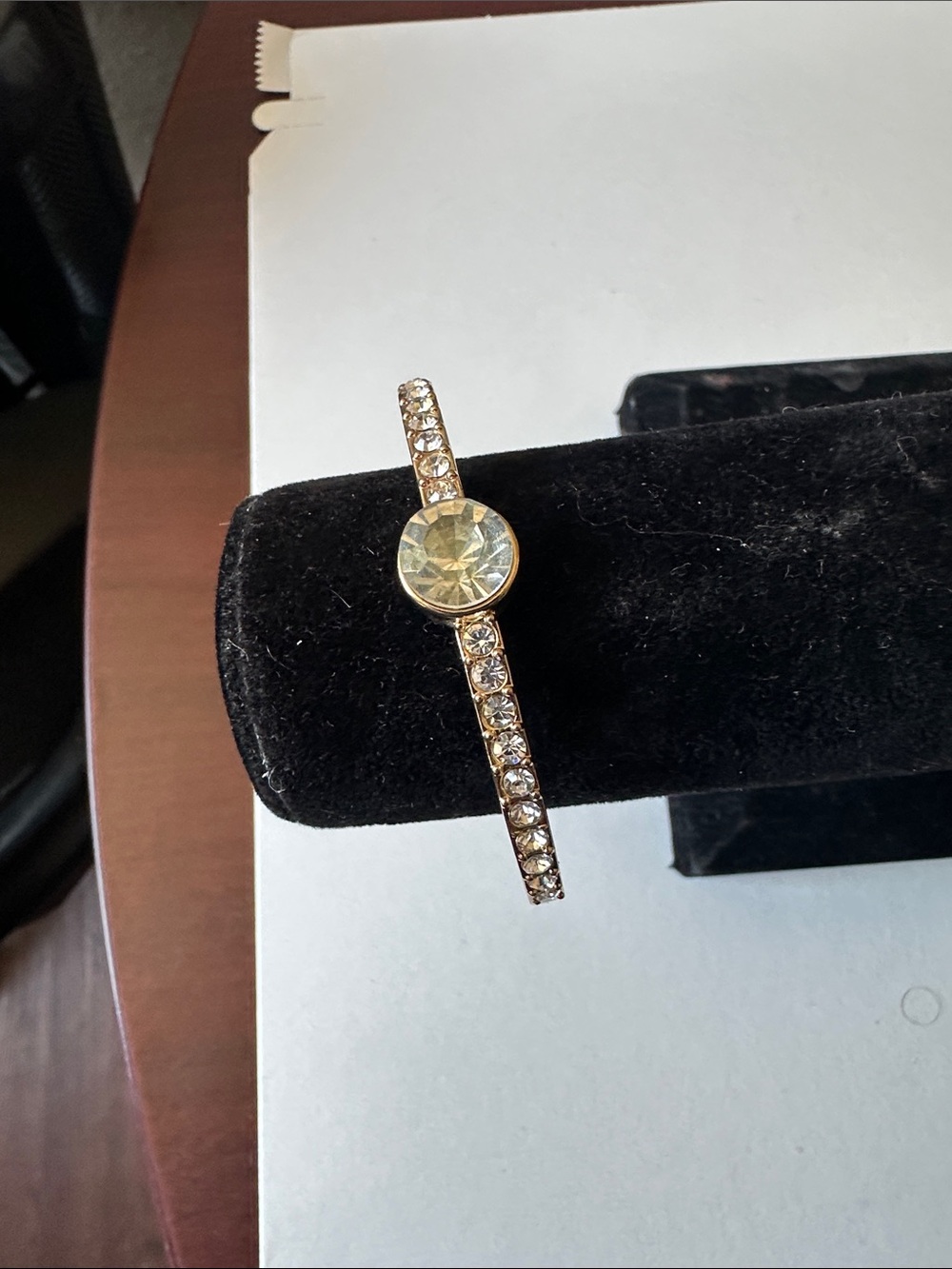 Guess by Marciano Gold-Tone Crystal Slider Bracelet with Clear Stone